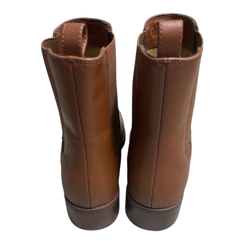 J.Crew Chelsea Boots BT277 Size 8.5 Brown Women’s Vegan Pull On Almond Toe - Picture 5 of 9